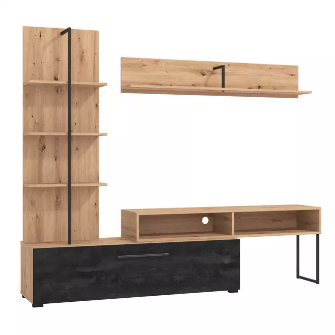Meblościanka Evora Artisan/Czarny 11011202