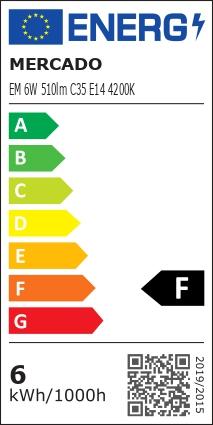 Żarówka LED EM 6W C35 E14 4200K