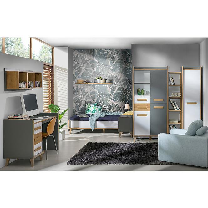 Biurko W8 Werso Riviera/Biały Bryl/Antracyt